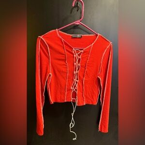 SHEIN Lace Up Crop Top M